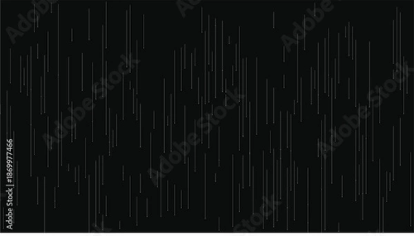 Obraz Thin glowing vertical lines create a subtle digital rain effect on a dark surface