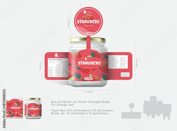Obraz Strawberry Jam Packaging Set