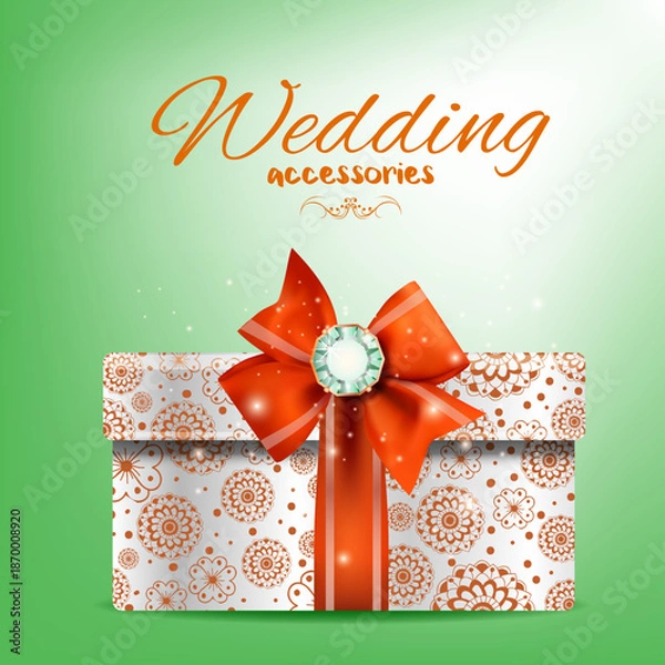 Obraz Wedding Banner with Present Icon