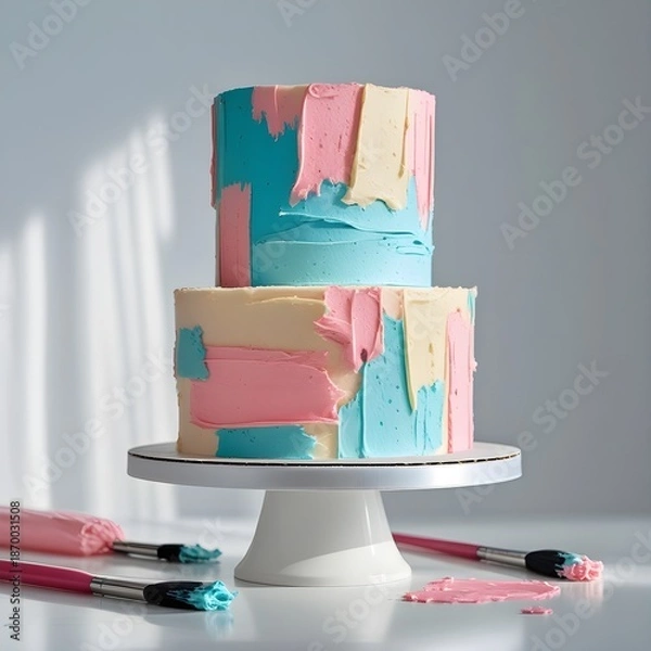 Obraz minimalistic colourful paint cake