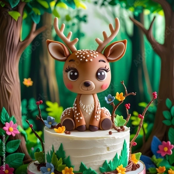 Obraz cake with cute deer