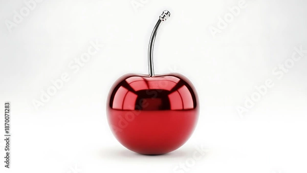 Fototapeta Glossy Red Metallic Cherry 3D