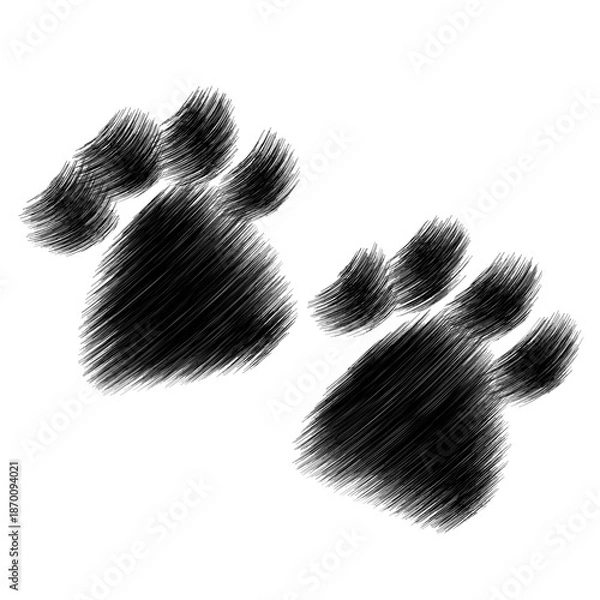 Obraz Dog Paws Handdrawn Sketch Effect