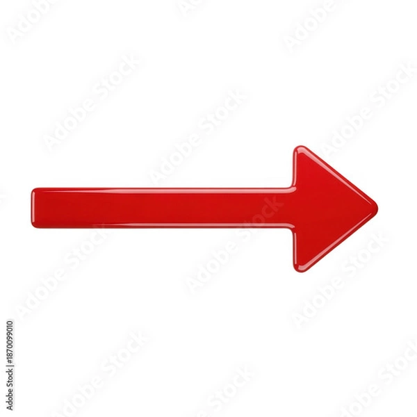 Obraz Red arrow icon isolated on transparent background