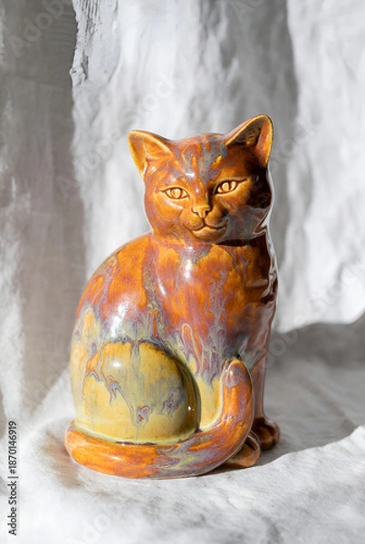 Obraz Ceramic Cat Figurine