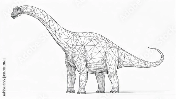 Obraz 3D wireframe dinosaur