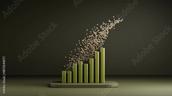 Obraz 3D Bar Graph with Rising Particle Effect
