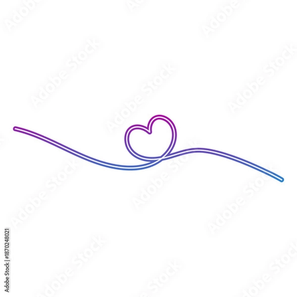 Obraz Neon Continuous Line Heart Icon