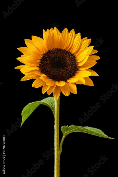 Obraz Sunflower on dark background studio