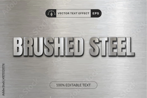 Obraz Editable text style effect - Silver theme style