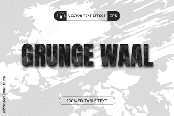 Obraz Grunge Text Effect Style. Editable Text Effect Vector.