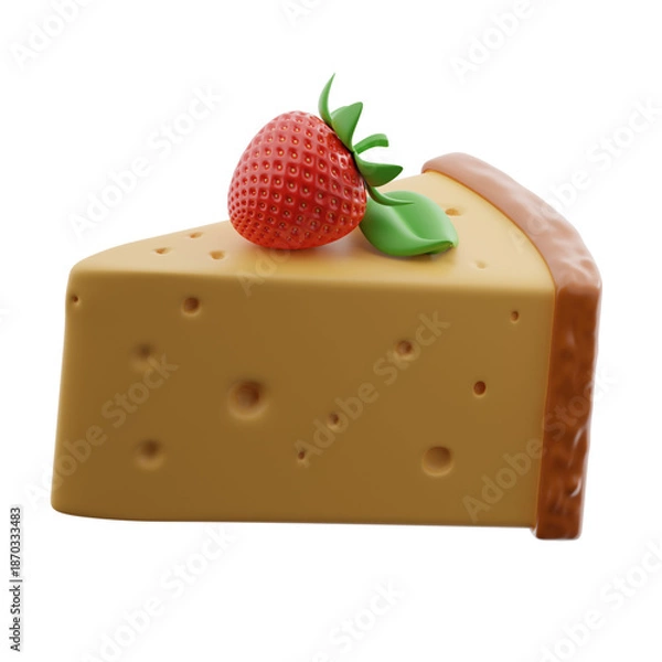 Obraz Cheesecake 3d illustration