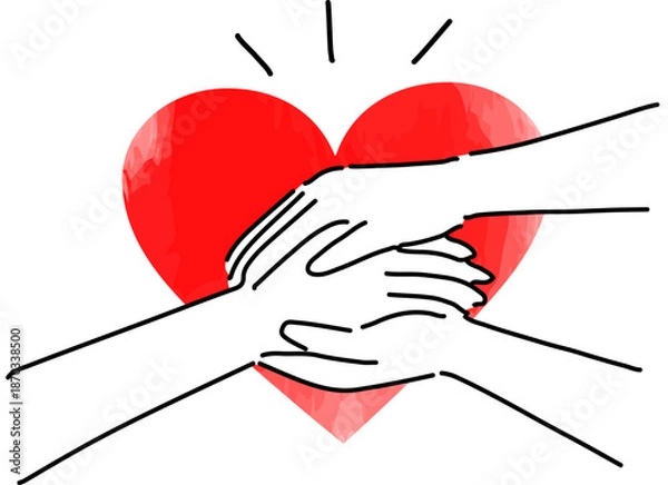 Obraz 優しく手を包み込む手、援助や支援、心の安らぎ