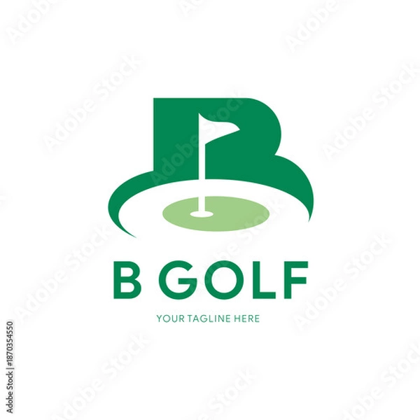 Obraz simple and modern B logo golf design template elements