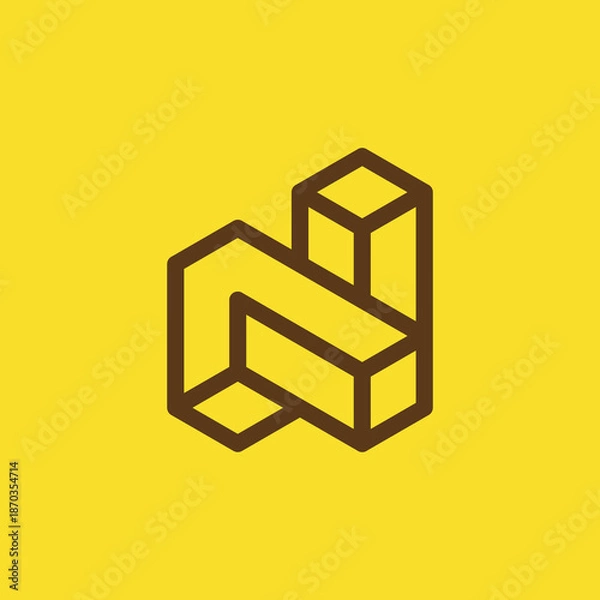Obraz simple and modern N building logo design template elements