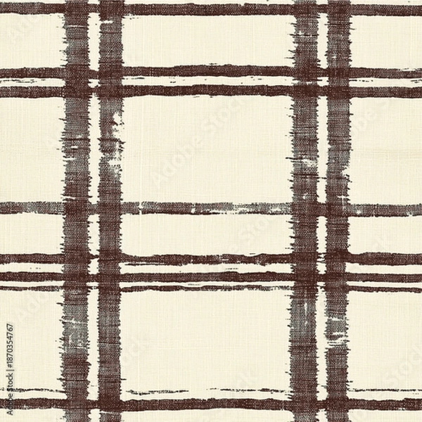 Fototapeta Rustic Brushstroke Checkered Fabric Texture
