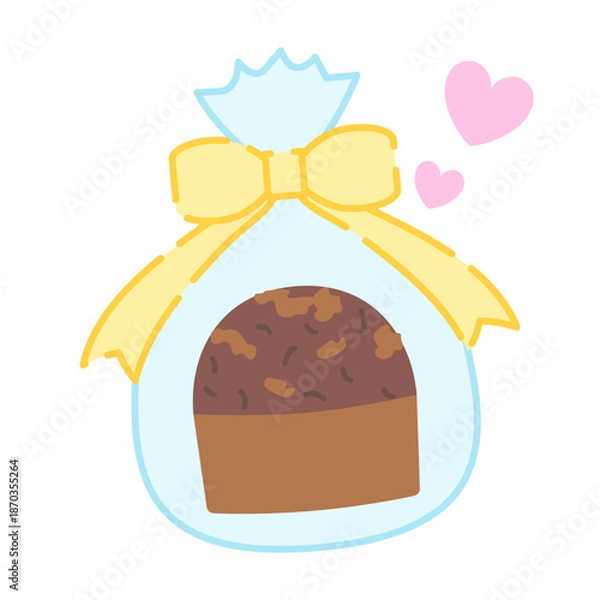 Obraz ラッピングした手作りマフィンのイラスト