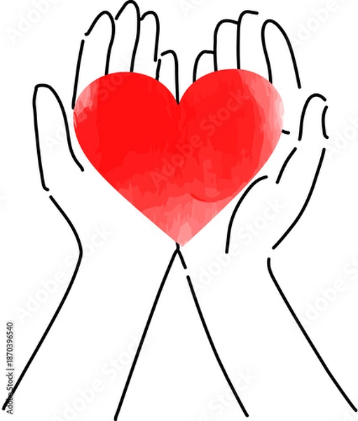 Obraz ハートを持つ両手、メンタルヘルス