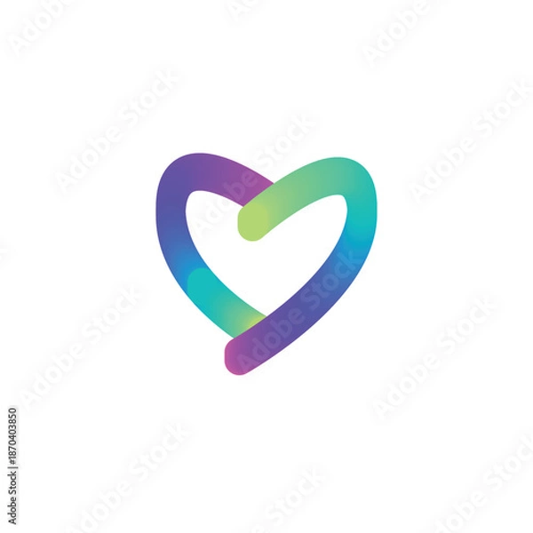Obraz HEART LOVE LOGO MULTICOLOR GRADIENT