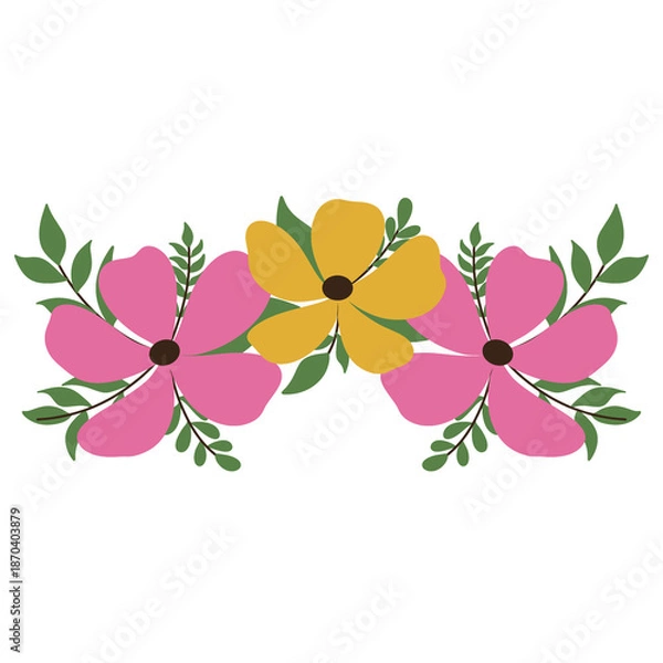 Obraz flowers on white background