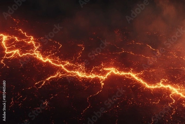 Obraz Fiery Red Lightning Energy