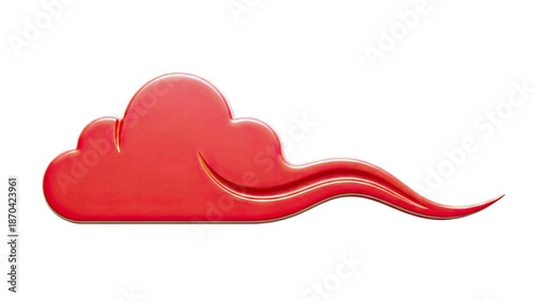 Fototapeta Red 3D Cloud Shape