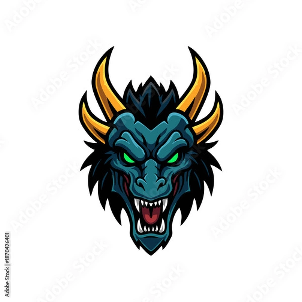 Obraz dragon head vector icon