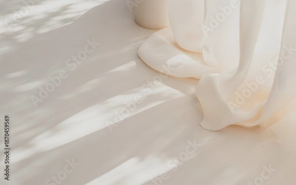 Obraz Geometric Window Light and Shadow Pattern on Wall for Modern Minimal Interior Background