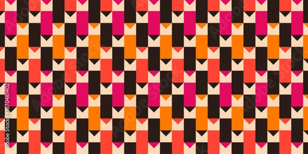 Obraz Vibrant Geometric Shapes Tile Pattern