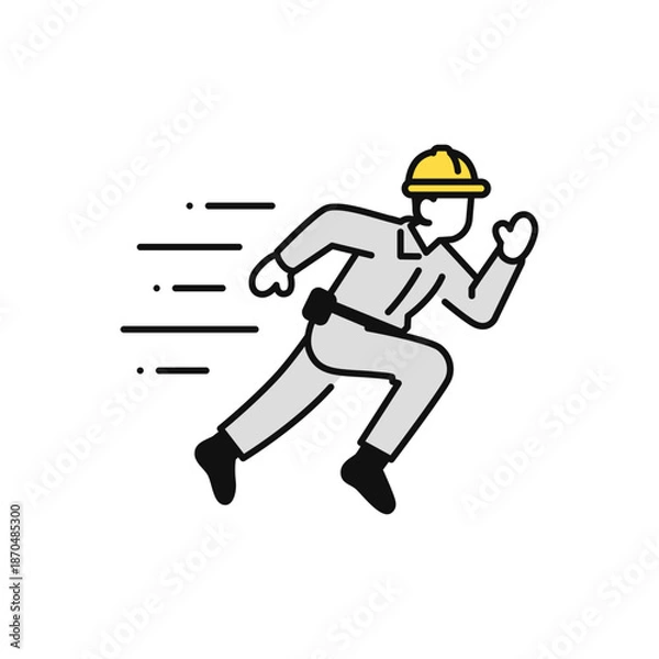 Obraz スピード対応する現場作業員のシンプルなベクターアイコンイラスト