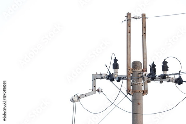 Obraz 電信柱の頂上部の写真