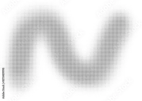 Fototapeta Wavy gradient halftone dots pattern texture background
