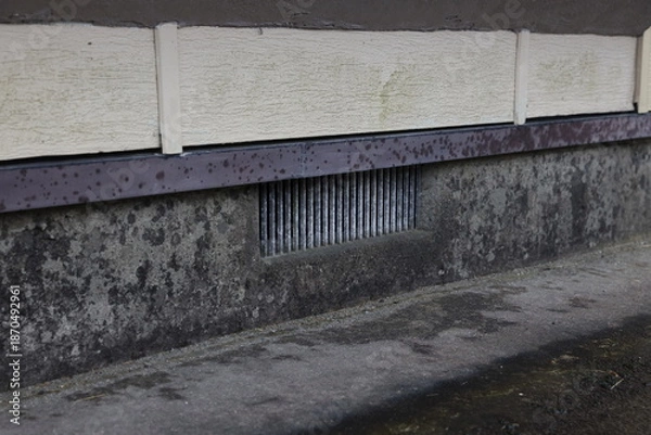 Fototapeta 古い住宅基礎の通気口