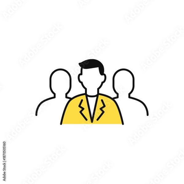 Obraz プロフェッショナルなビジネスマンのシンプルなベクターアイコンイラスト