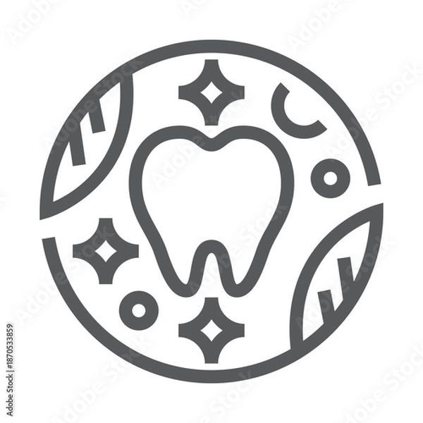 Obraz Minimal dental logo template vector line outline