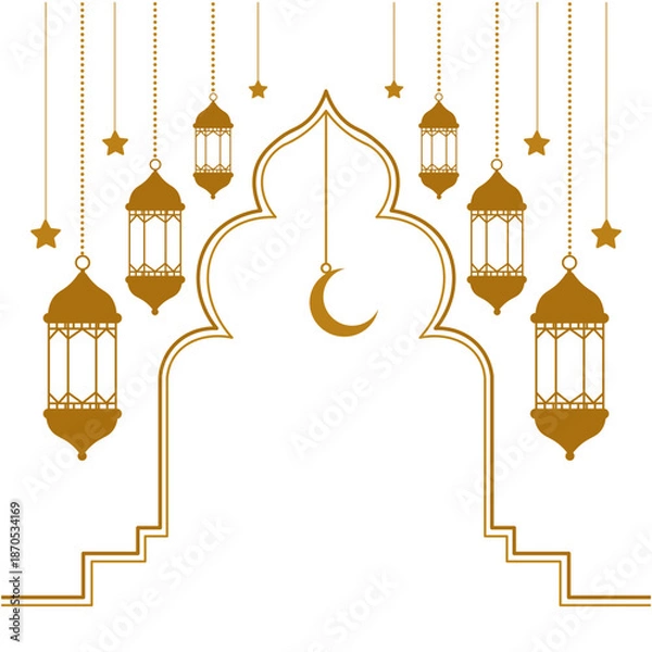 Obraz a gold Islamic background. 