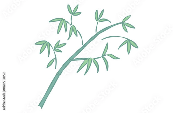 Obraz 竹（笹）のイラスト(カラー線)