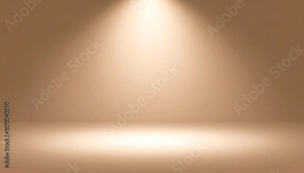 Obraz Empty beige studio room background with spotlight
