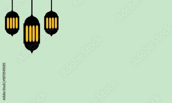 Obraz Ilustration Plain background with decorative lantern lights