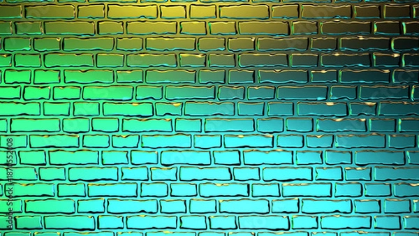 Obraz Vibrant gradient abstract brick wall with glossy texture