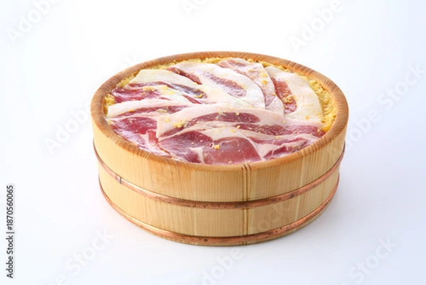 Obraz 豚ロース肉の西京味噌漬け　樽入り