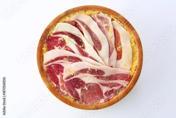 Obraz 豚ロース肉の西京味噌漬け　樽入り