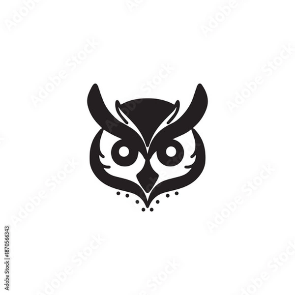 Obraz OWL HEAD HAND DRAWING LOGO