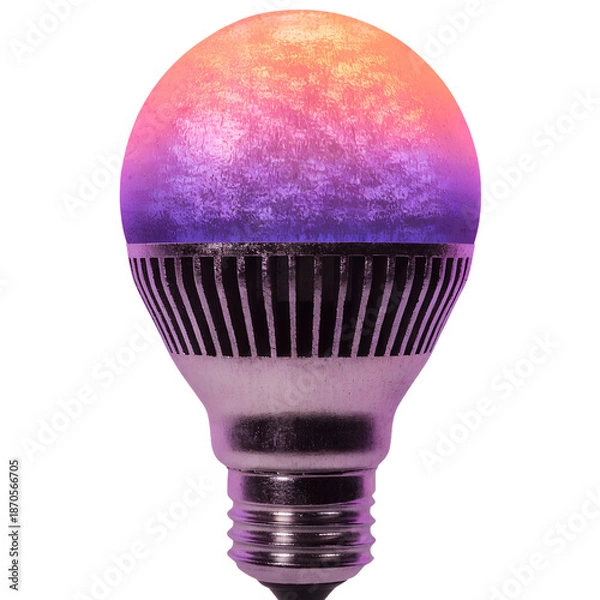 Obraz Vibrant smart light bulb with colorful gradient effect