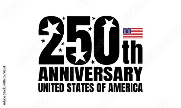Obraz 250th anniversary USA Background Logo