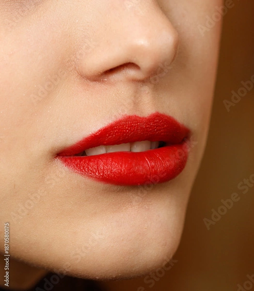 Obraz A woman's lips are red