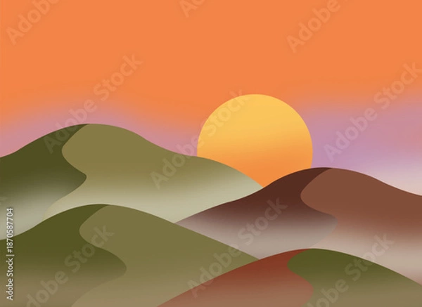 Obraz sunset in the mountains