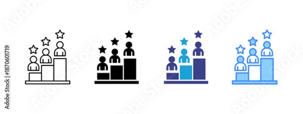 Obraz Ranking icon set multiple style collection