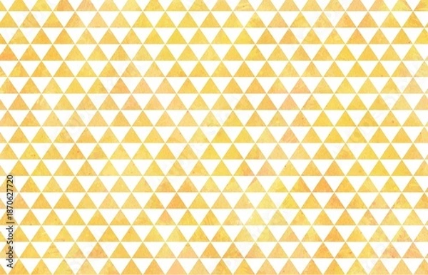 Obraz 鱗模様の背景　水彩　和柄　黄色