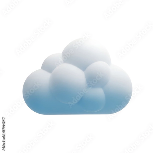 Fototapeta A white cloud icon on transparent background